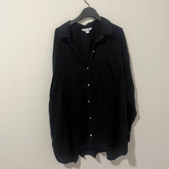Old Navy Black Boyfriend Shirt - Picture 1 of 3